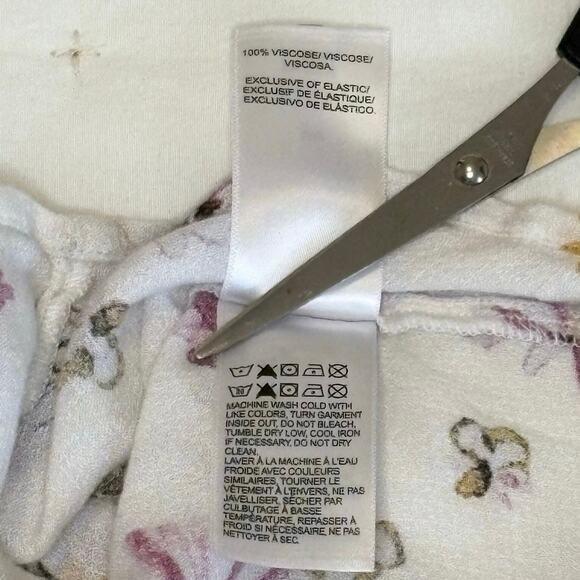 Lucky Brand Women’s M Peasant Blouse Top | White Floral Long Sleeve Boho - Picture 8 of 13